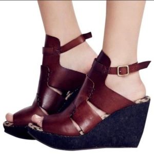 Free People Vachetta Rose Wedge Sandal- 9